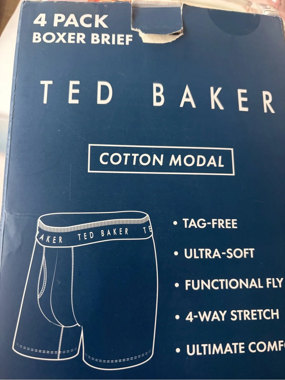 Ted Baker Black Boxer Briefs with Branded Waistband - 4 Pack (XL) new ! Last one